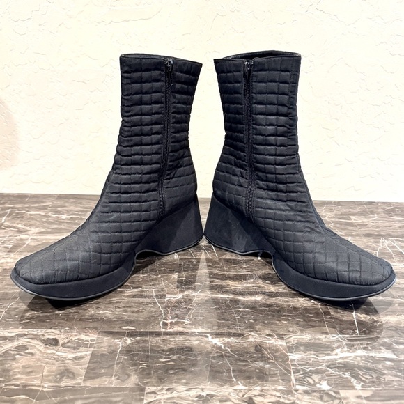Casadei Quilted Platform Wedge Booties - Picture 7 of 12